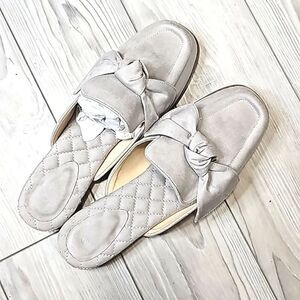 (11-4570) Coutgo Women's Flat Mules Bow Knot Square Closed Toe Sz 9